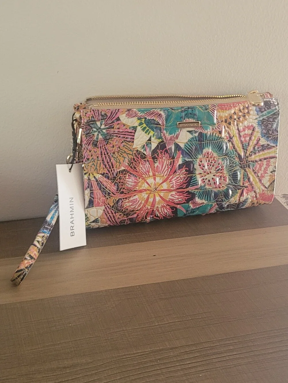 Brahmin Daisy Desert Bloom Wrislet Clutch Bag